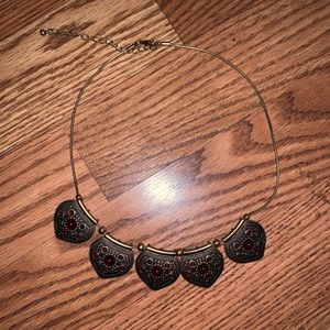 Gold and red necklace